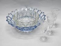 Салатник 2 шт и рюмки 3 шт хрусталь