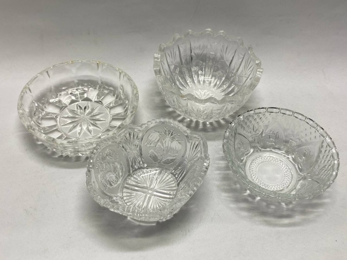 Салатник, конфетница хрусталь 4 шт
