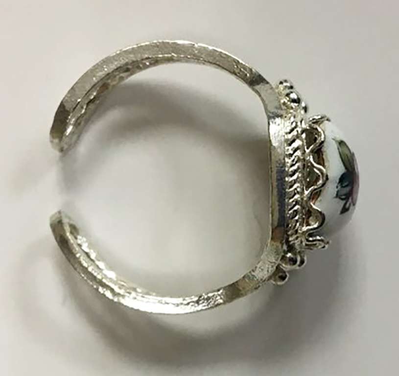 Кольцо "Финифть", серебрение (сост. на фото)