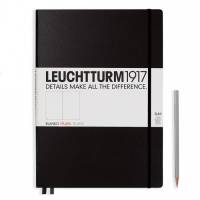 Книга для записей MASTER SLIM A4+, черный, 121 стр., НЕЛИНОВАННЫЙ. Leuchtturm1917, #330754