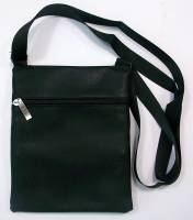 Сумка мужская с ремнем, Кожзам, 4 отделения, Молнии, Черная