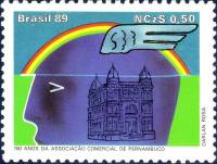 (№1989-2315) Марка Бразилия 1989 год "150 лет комерческий Ассоциации Пернамбуку", Гашеная