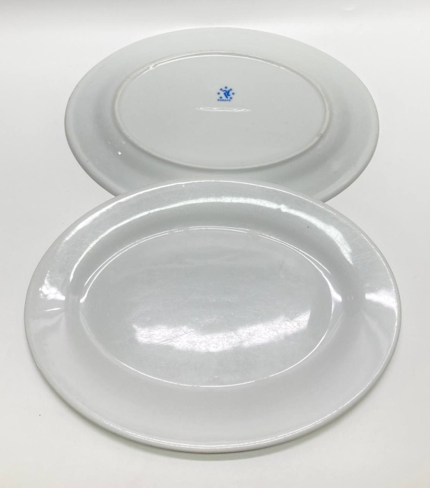 Блюдо овальное, фарфор, Европа, 2 шт