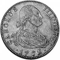 (№1788km431.1) Монета Испания 1788 год 4 Reales (Мадриде Короновали М - МФ,ФА,мА)