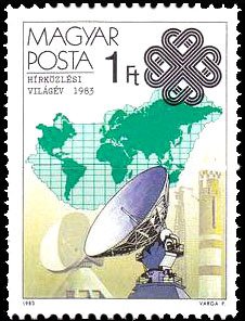 (1983-044) Марка Венгрия "Станция Интерспутник"    Всемирный год связи III O