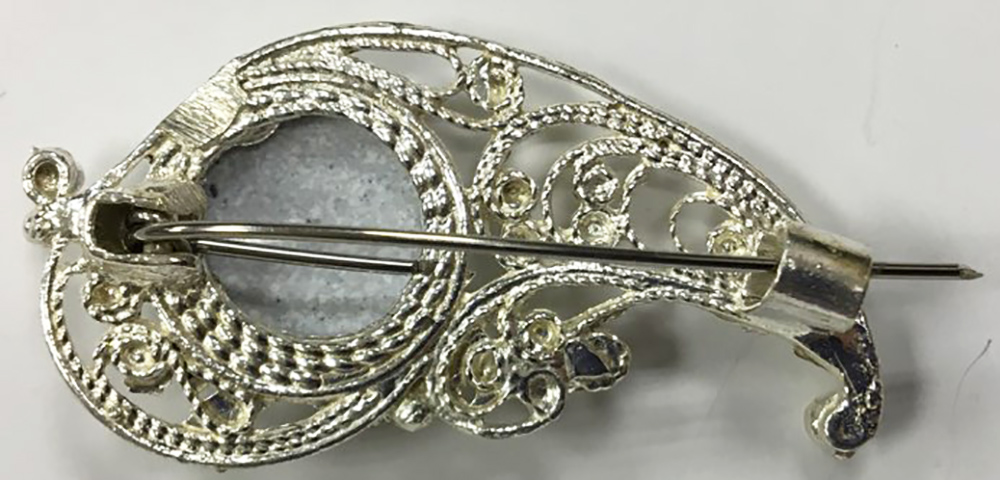 Брошь &quot;Финифть&quot;, серебрение (сост. на фото)