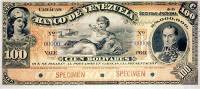 (№1890P-S263s) Банкнота Венесуэла 1890 год "100 Boliacute;vares"