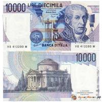 Банкнота Италия 1984 год 10 000 лир Алессандро Вольта   UNC