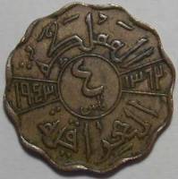 (№1943km107) Монета Ирак 1943 год 4 Fils