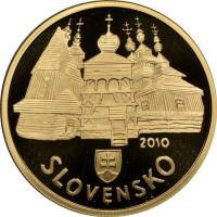 (№2010km113) Монета Словакия 2010 год 100 Euro (Деревянные Церкви)