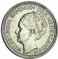 () Монета Нидерланды (Голландия) 1926 год 25  ""   Биметалл (Серебро - Ниобиум)  UNC