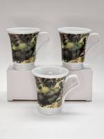 Кофейные чашки 3 шт Красная гора Red Peak рисунок яблоки