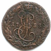(1788, КМ) Монета Россия-Финдяндия 1788 год 1/2 копейки   Деньга Медь  UNC