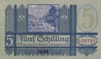 (№1927P-93) Банкнота Австрия 1927 год "5 Schilling"