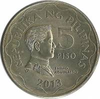 () Монета Филиппины 2009 год 5 песо ""  Нейзильбер  UNC