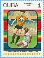 (1986-001) Марка Куба "Футбол (1)"    ЧМ по футболу 1986 Мексика III Θ