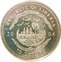 () Монета Либерия 2004 год 10 долларов ""   AU