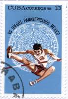 (1975-054) Марка Куба "Прыжки в высоту"    Панамериканские игры в Мексике III Θ