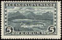 (1927-012) Марка Чехословакия "Высокие Татры (Оливково-зеленая)"    Ланшафты III O