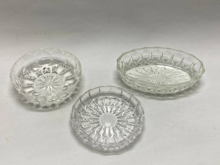 Салатник хрусталь 3 шт (состояние на фото)