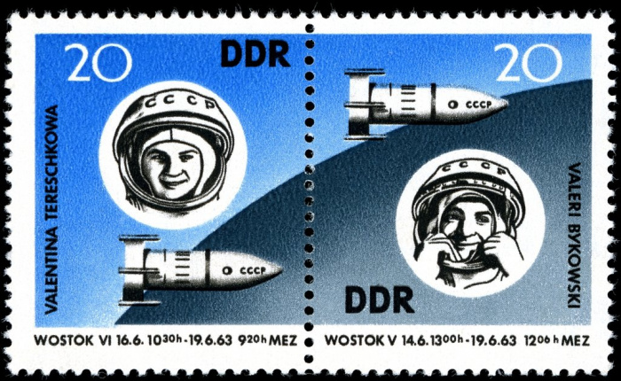 (1963-036) Лист (2 м) Германия (ГДР) &quot;Космонавты&quot;    Космические полеты II Θ