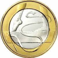 (037) Монета Финляндия 2015 год 5 евро "Гимнастика" 2. Диаметр 27,25 мм Биметалл  VF