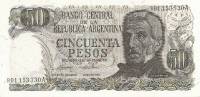 (,) Банкнота Аргентина 1975 год 50 песо "Хосе де Сан-Мартин" Decreto-Ley  UNC