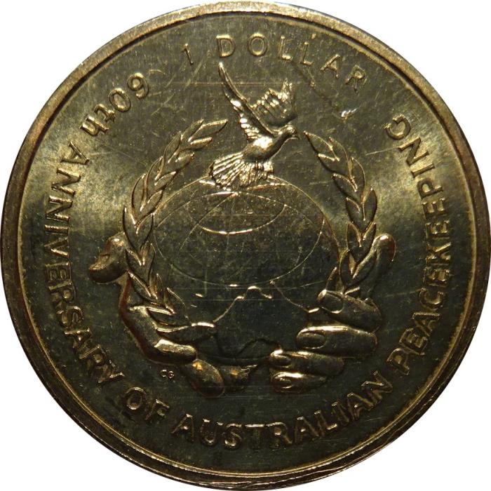 (2007) Монета Австралия 2007 год 1 доллар &quot;60 лет Австралийским миротворцам&quot;  Бронза  Буклет