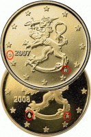(2008) Монета Финляндия 2008 год 20 евроцентов  3-й тип образца 2008, буквы FI, знак МД у канта Скан