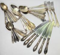 Приборы мельхиор ложки ножи вилки МНЦ СССР 40 штук