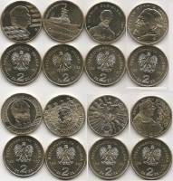 246 249-253 255 256 8 монет по 2 злотых Набор монет Польша 2013 год   UNC