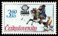 (1977-027) Марка Чехословакия "Немецкий Почтальон 19 век"    Международная выставка марок Прага 'Ист