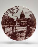 Тарелка декоративная настенная Исакиевский собор Мойка ЛФЗ фарфор винтаж 19,5 см