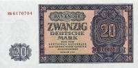 (№1955P-19a) Банкнота ГДР 1955 год "20 Deutsche Mark"
