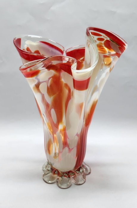 Ваза Красный Май цветное стекло СССР