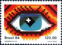 (№1984-2077) Марка Бразилия 1984 год "XVII съезд информатики и технологии", Гашеная