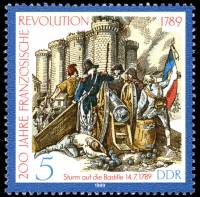 (1989-046) Марка Германия (ГДР) "Штурм Бастилии"    Французкая революция III O