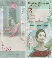(2018) Банкнота Венесуэла 2018 год 2 боливара "Хосефа Камехо"   UNC