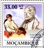 (№2009-3429) Марка Мозамбик 2009 год "200-летию Луи Брайля 18091852", Гашеная