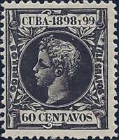 (№128) Марка Куба 1898 год "Король Альфонсо XIII", Гашеная