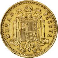 () Монета Испания 1967 год 1  ""   Бронза  UNC