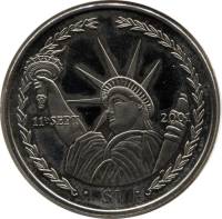 2002 Монета Брит Виргинские острова 1 доллар 11 сентября 2001 года  Медь-Никель  PROOF