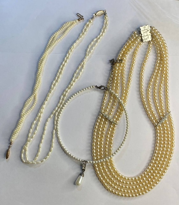 Ожерелье из жемчуга искусственного/пластик и браслет