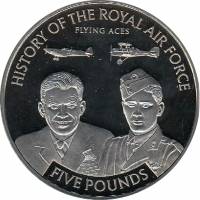 (2008) Монета Остров Джерси 2008 год 5 фунтов "История Королевских ВВС"  Медь-Никель  UNC