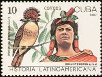 (1987-062) Марка Куба "Каутемок, Мексика"    История Латинской Америки III Θ