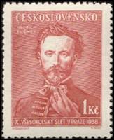 (1938-010) Марка Чехословакия "Й. Фюгнер (Красная)"    10-е Старославянских игр Сокол, Прага III Θ