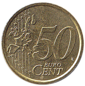 (2002) Монета Италия 2002 год 50 центов  1. Старая карта ЕС Северное золото  UNC