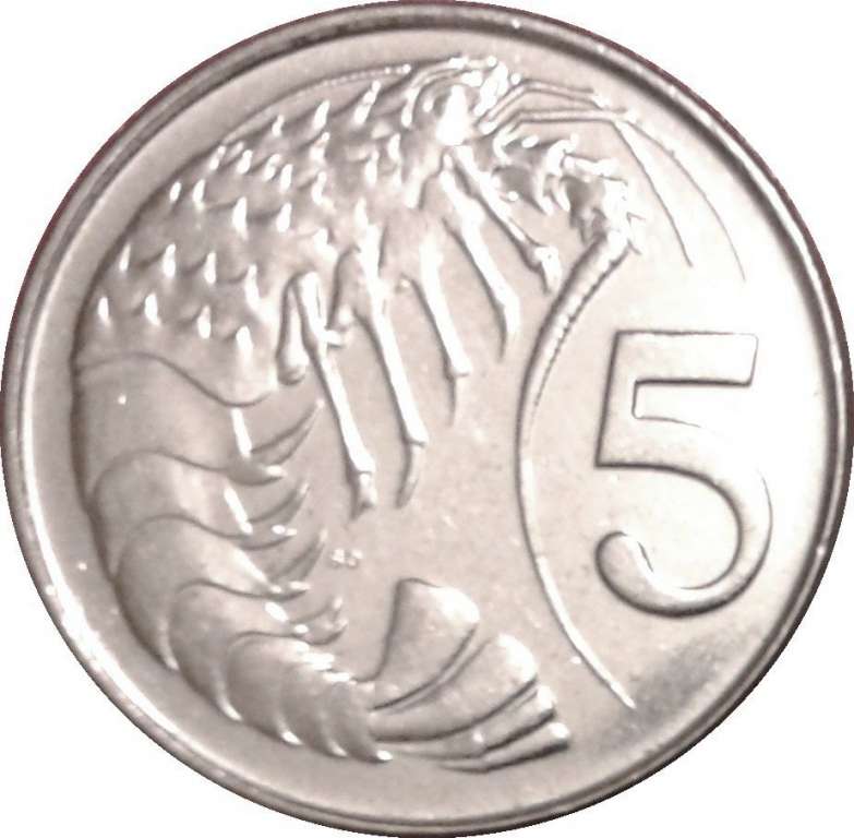 (№1992km88a) Монета Каймановы острова 1992 год 5 Cents (Cray Fish (Prawn))