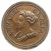 () Монета Великобритания 1714 год 1  ""   Медь  AU