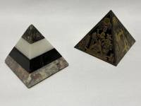 Статуэтка пирамида 2 шт пластик + натуральный камень